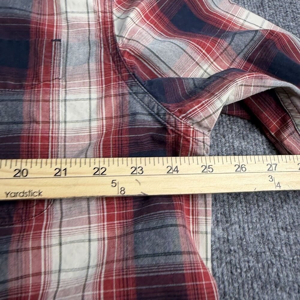 Carhartt Red Blue Plaid Shirt Mens XL Flannel Relaxed Fit Button Down Logo Y2K - Picture 7 of 15